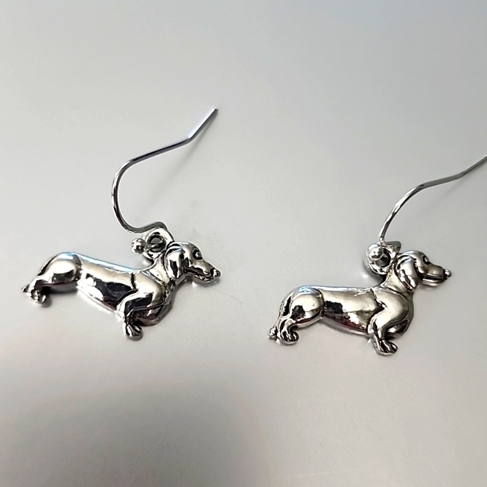 Dog Earrings 925 Post Daschund